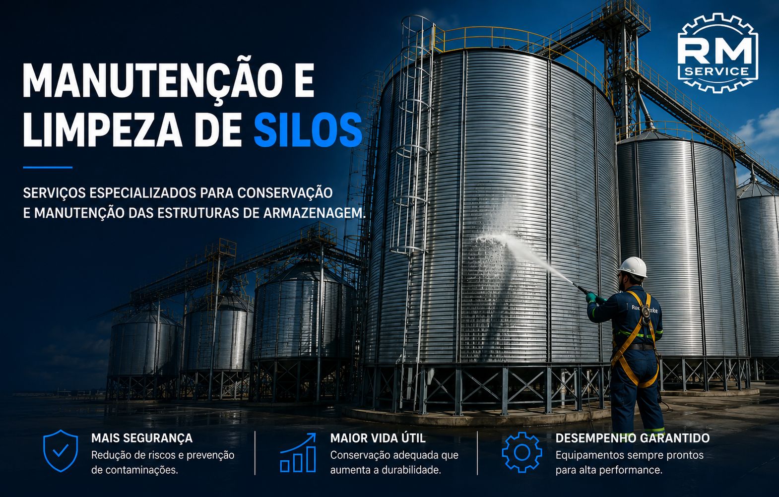 Manutenção e limpeza de silos